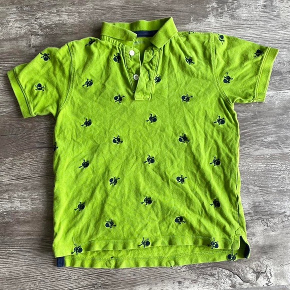 GAP Other - Gap Lime Green Collared Polo With Navy Skulls
